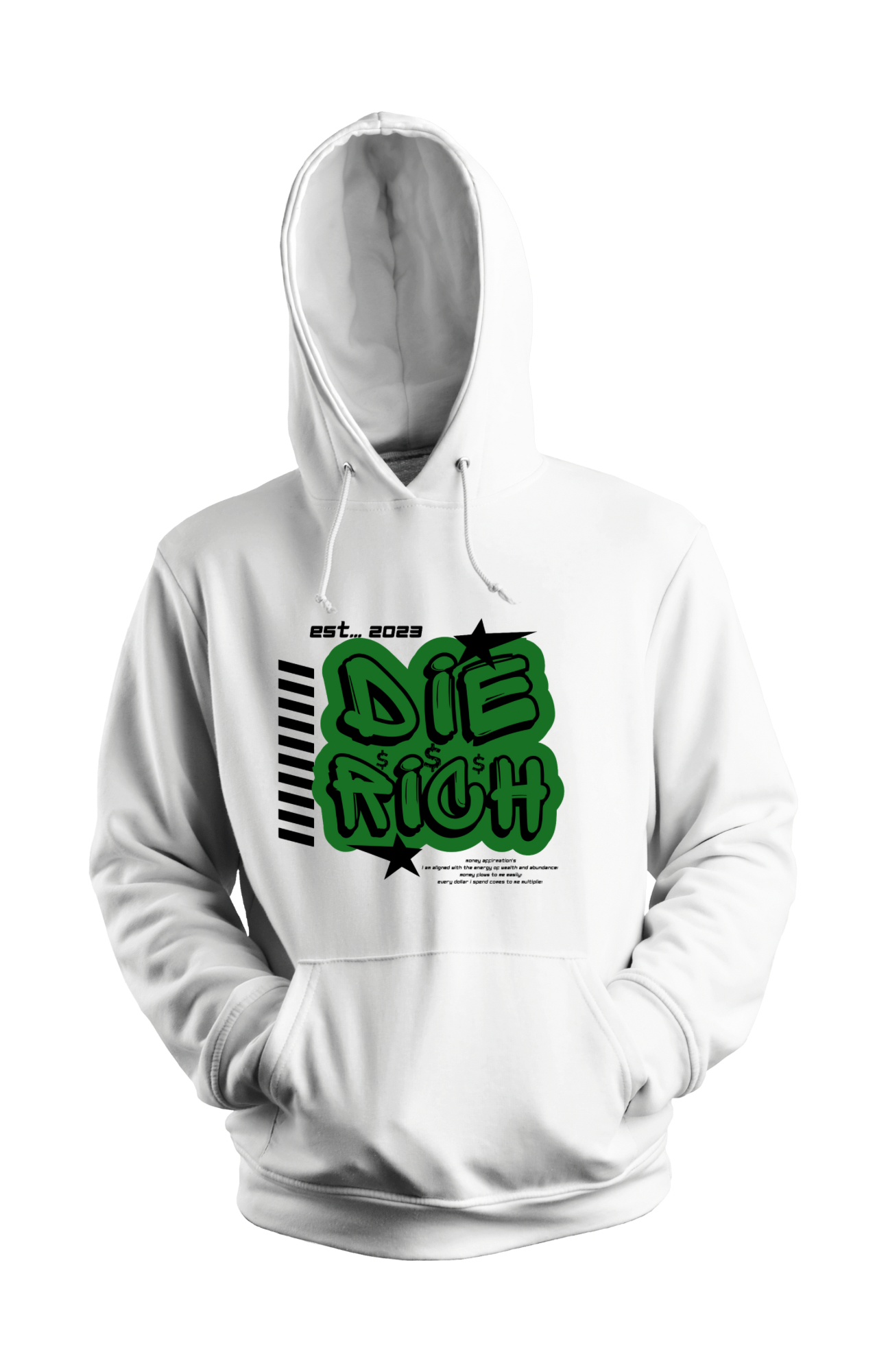 Die Rich “Money Affirmation” White Hoodie